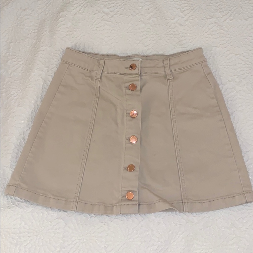 F21 Beige Denim Skirt
